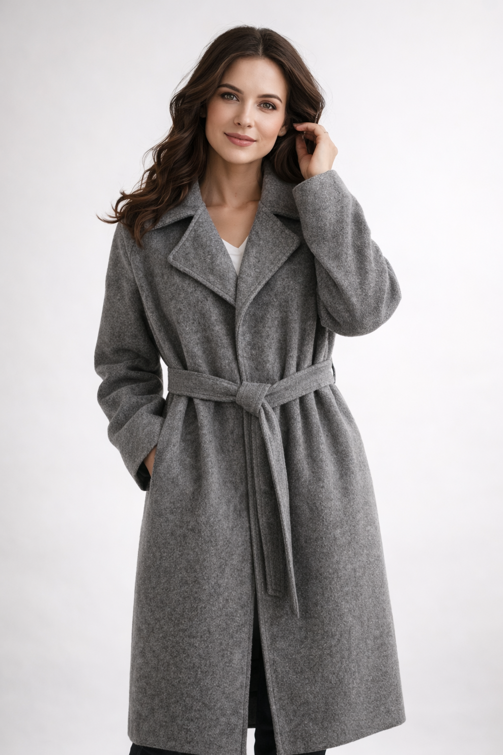 Hayley - Chic Belted Long Coat