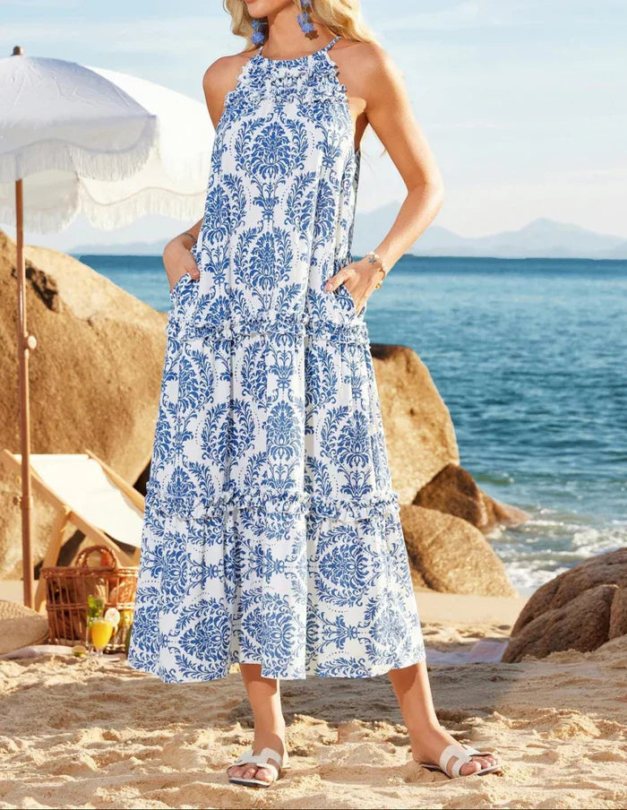 Zadie - Stylish Bohemian Halter Maxi Dress