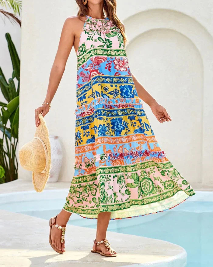 Zadie - Stylish Bohemian Halter Maxi Dress