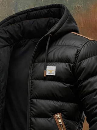 Giles – Leather-Trimmed Padded Jacket