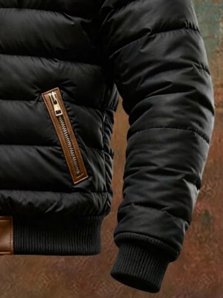Giles – Leather-Trimmed Padded Jacket
