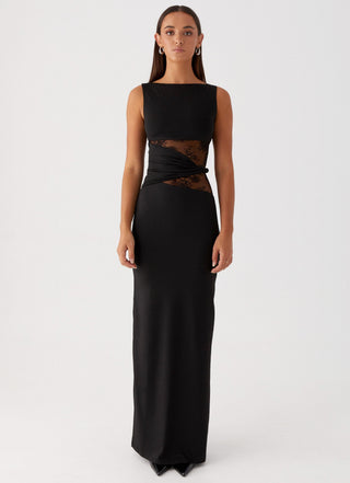 Eliana – Elegant Maxi Dress with Flattering Silhouette, Subtle Cutouts, and Delicate Lacing