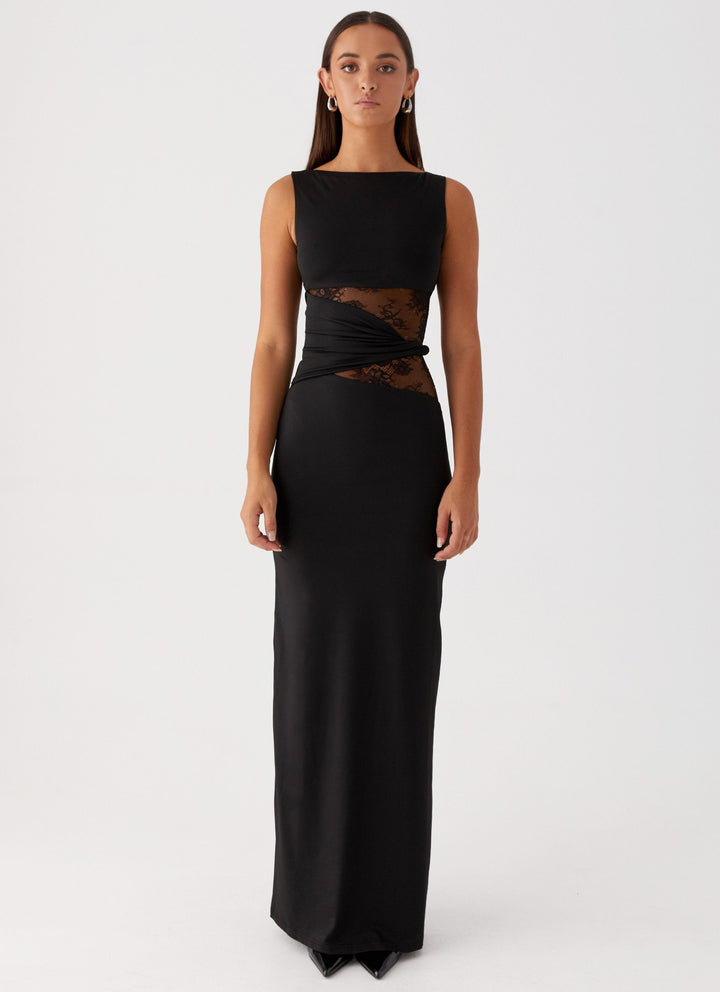 Eliana – Elegant Maxi Dress with Flattering Silhouette, Subtle Cutouts, and Delicate Lacing
