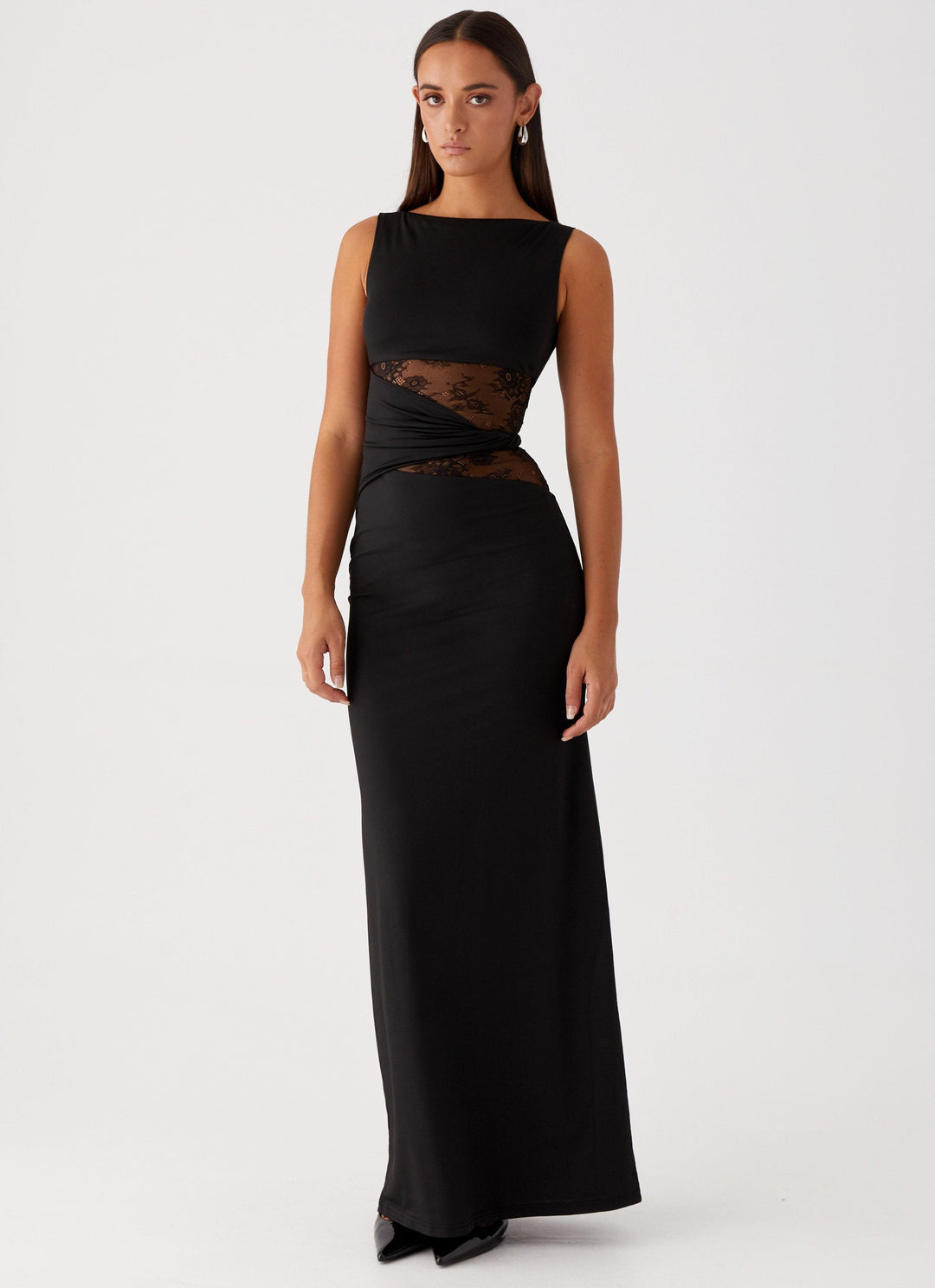 Eliana – Elegant Maxi Dress with Flattering Silhouette, Subtle Cutouts, and Delicate Lacing
