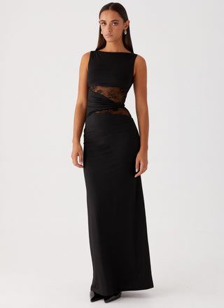 Eliana – Elegant Maxi Dress with Flattering Silhouette, Subtle Cutouts, and Delicate Lacing
