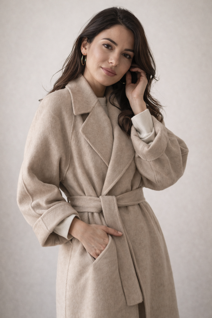 Hayley - Chic Belted Long Coat