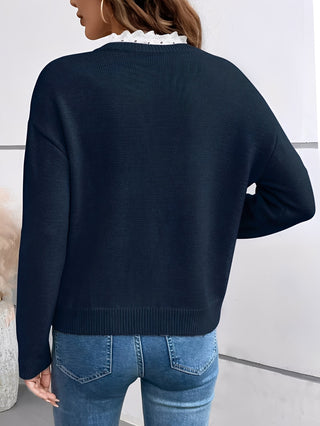 Céline | Chic Lace Collar Jumper, Cashmere Feel