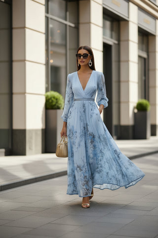 Elegant Pleated Maxi Dress