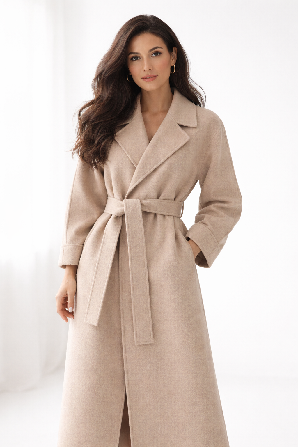 Hayley - Chic Belted Long Coat