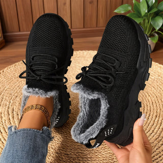 Henrietta – Lightweight Casual Fleece Lace-Up Sneakers