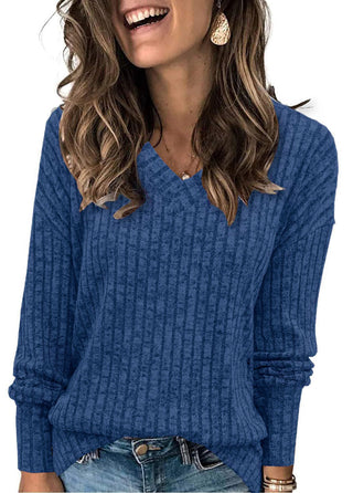 Barbara - Oversized Knit Sweater with V-Neck