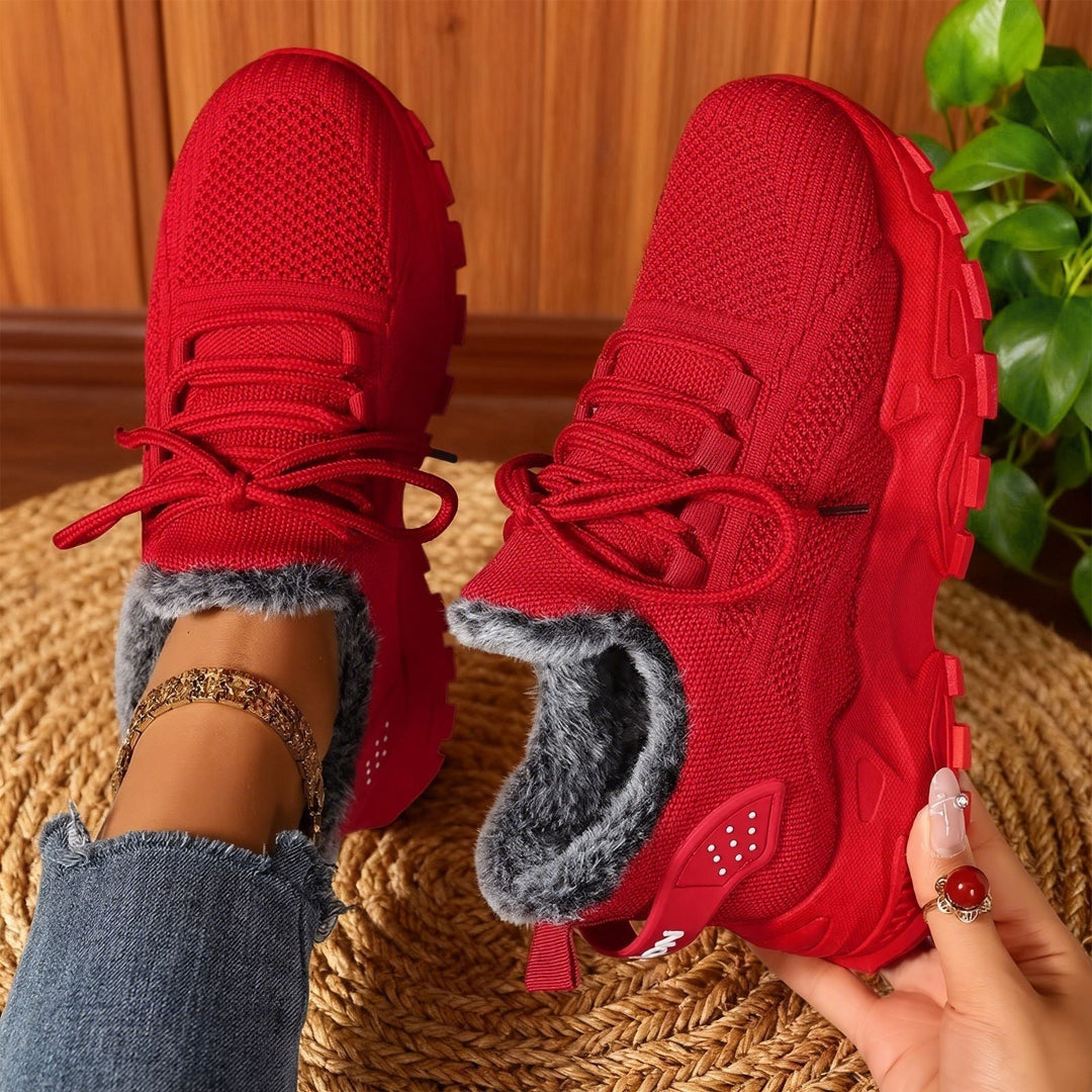 Henrietta – Lightweight Casual Fleece Lace-Up Sneakers