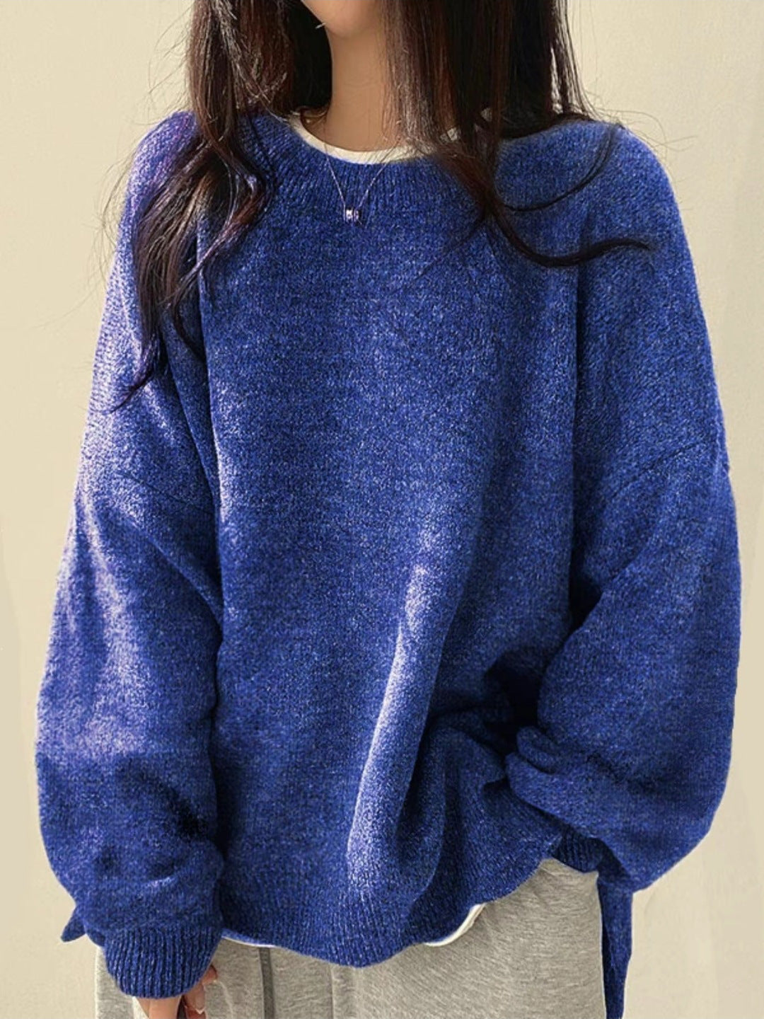 Edwina - Oversized Drop Shoulder Sweater with Split Hem