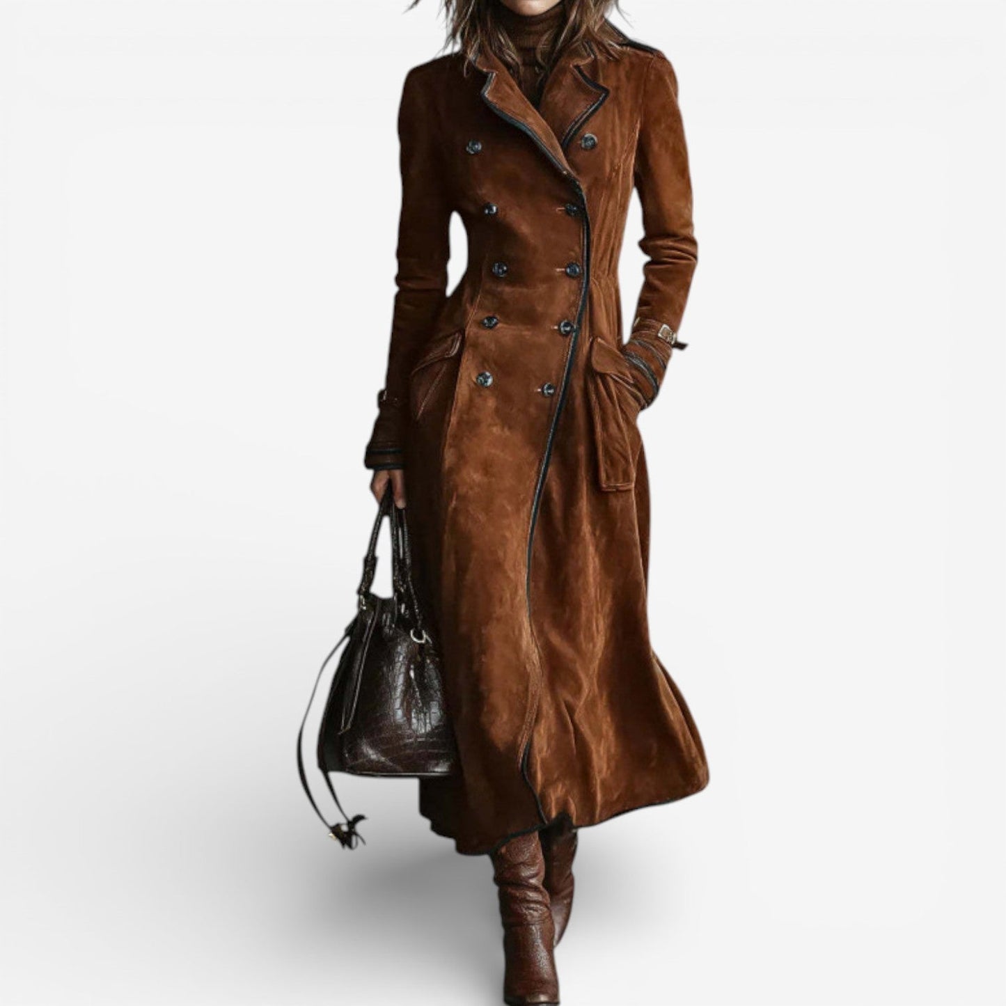 Loretta - Luxurious Suede Trench Coat