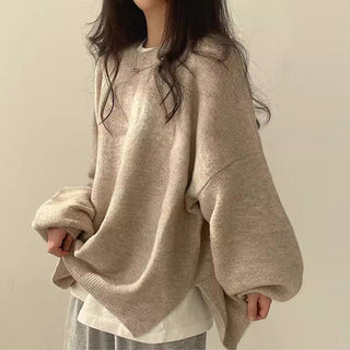 Edwina - Oversized Drop Shoulder Sweater with Split Hem
