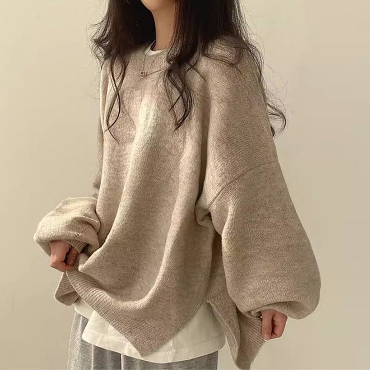 Edwina - Oversized Drop Shoulder Sweater with Split Hem
