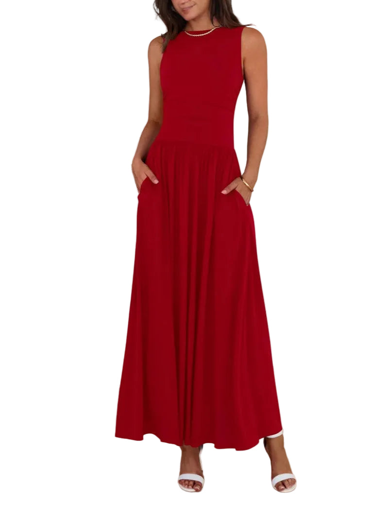 Peony – Ruched High-Waisted Maxi Gown