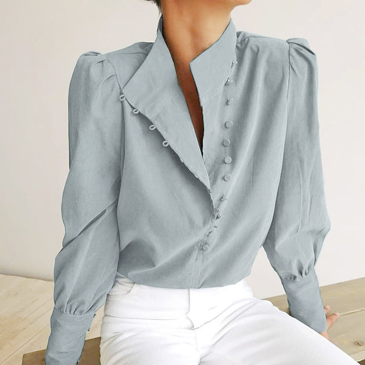 Honora – Elegant Long Sleeve Blouse with Button Front