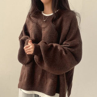 Edwina - Oversized Drop Shoulder Sweater with Split Hem