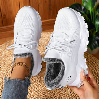 Henrietta – Lightweight Casual Fleece Lace-Up Sneakers