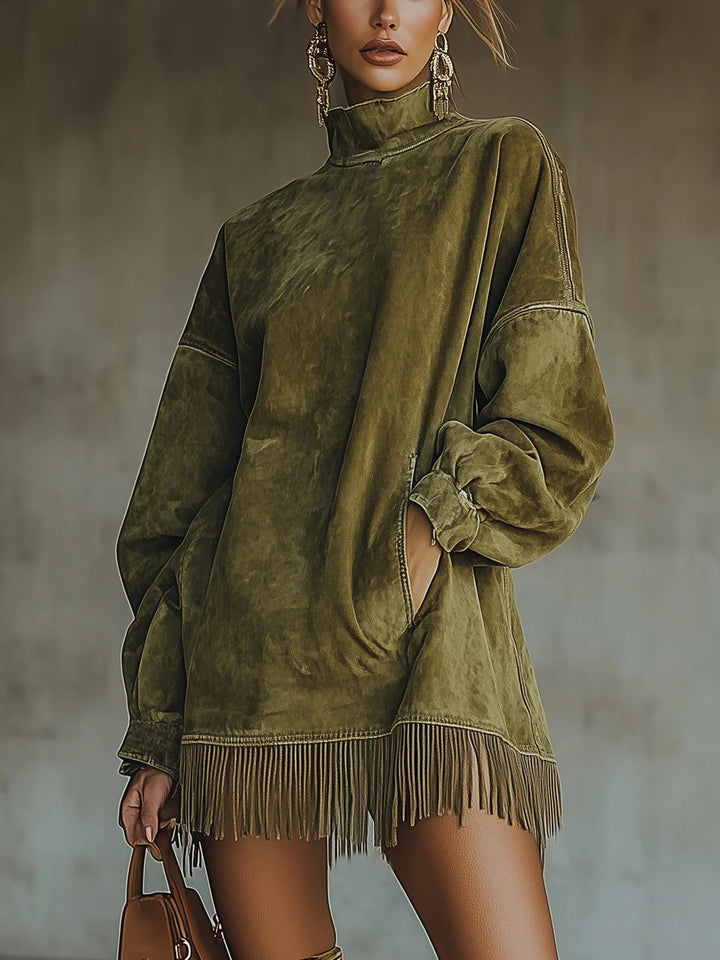 Posey – Fringed Suede Dress