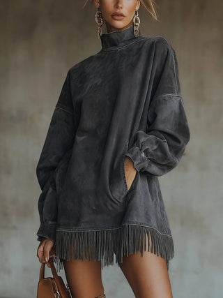 Posey – Fringed Suede Dress