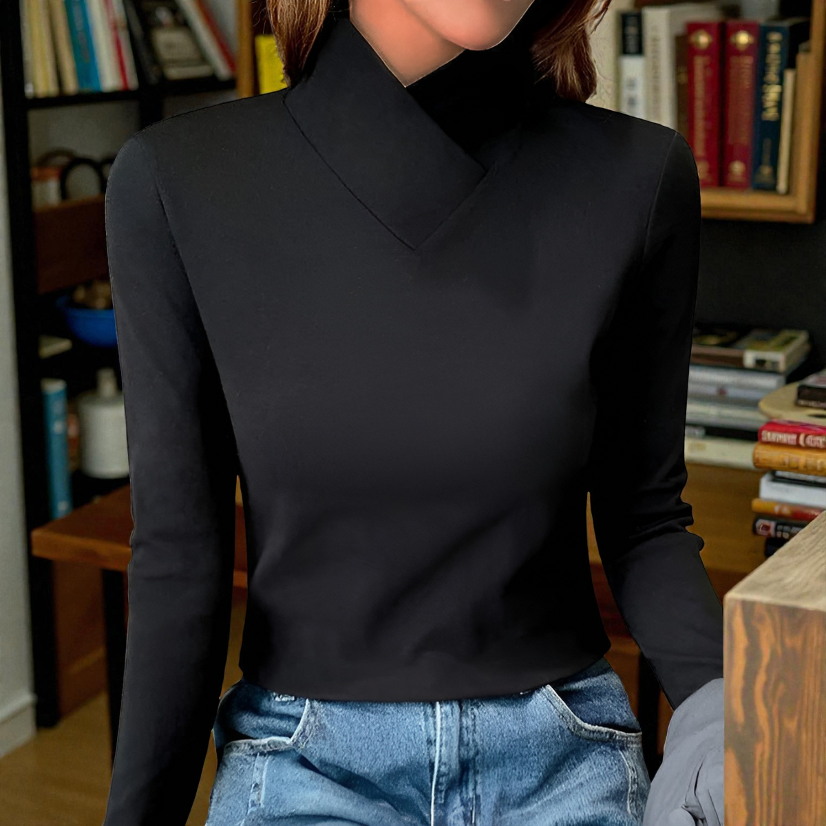 Ruby – Stylish Turtleneck Knit Sweater