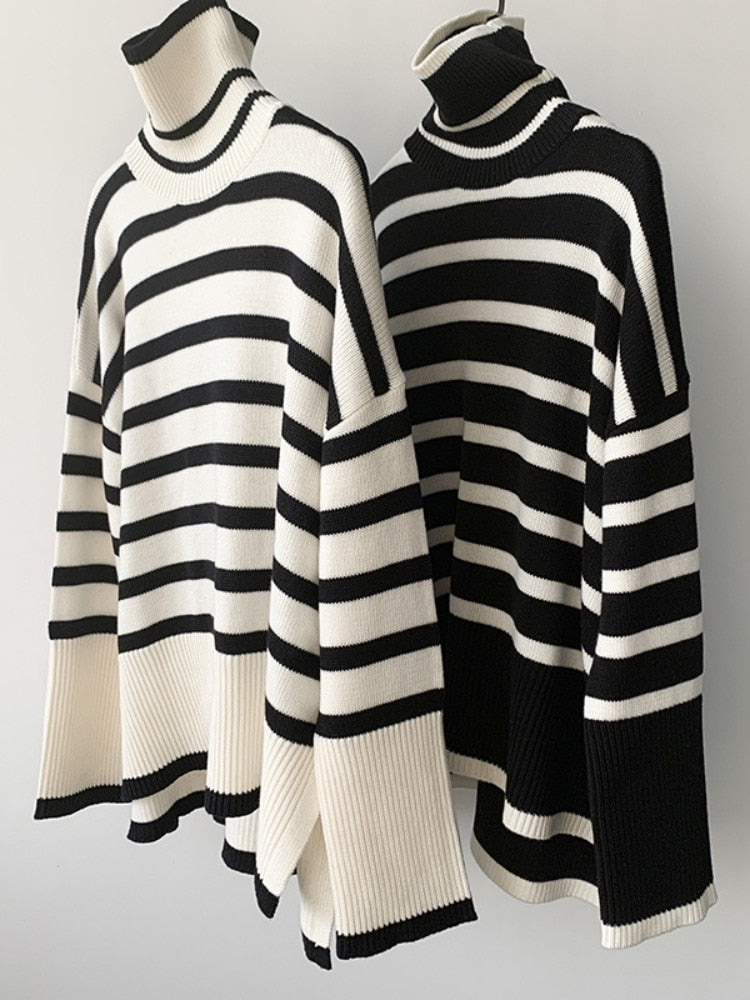 Calla – Stylish Striped Casual Knit Sweater