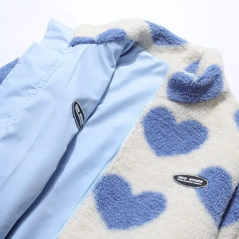 Catherine – Heart-Print Reversible Jacket