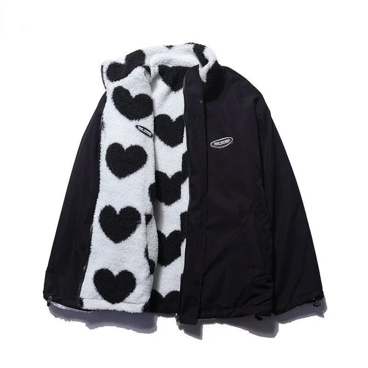 Catherine – Heart-Print Reversible Jacket