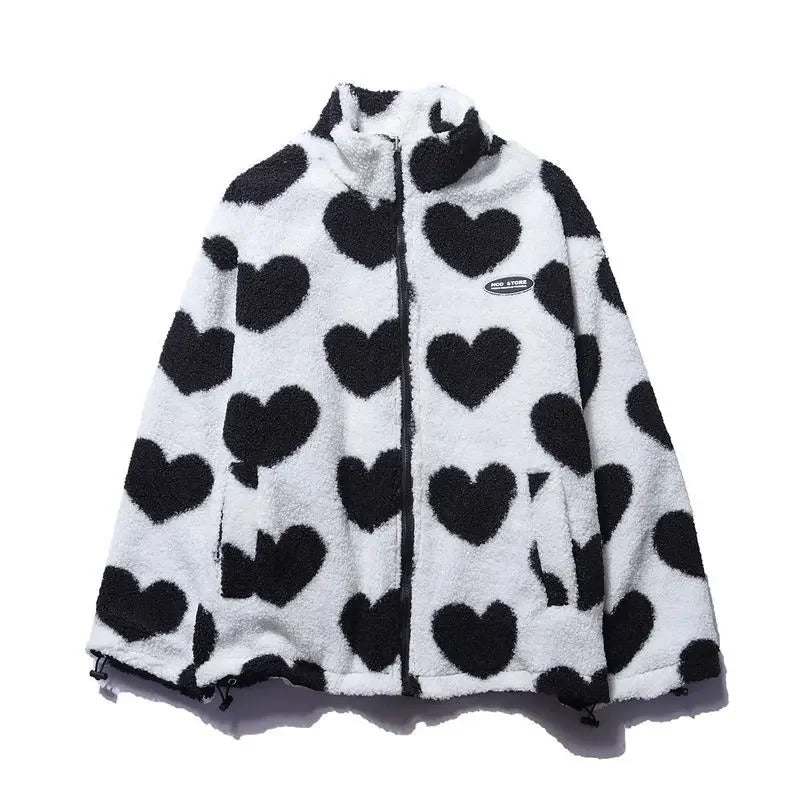 Catherine – Heart-Print Reversible Jacket