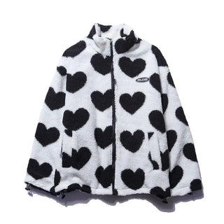 Catherine – Heart-Print Reversible Jacket