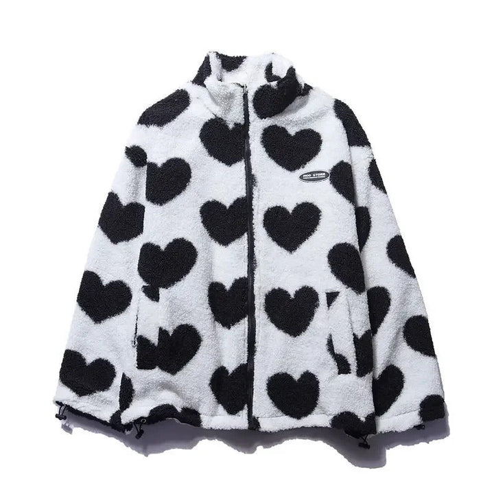 Catherine – Heart-Print Reversible Jacket