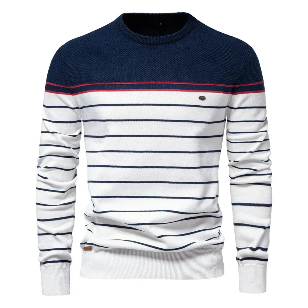 Stephen - Men's Striped Knit Sweater