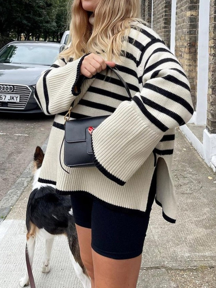 Calla – Stylish Striped Casual Knit Sweater