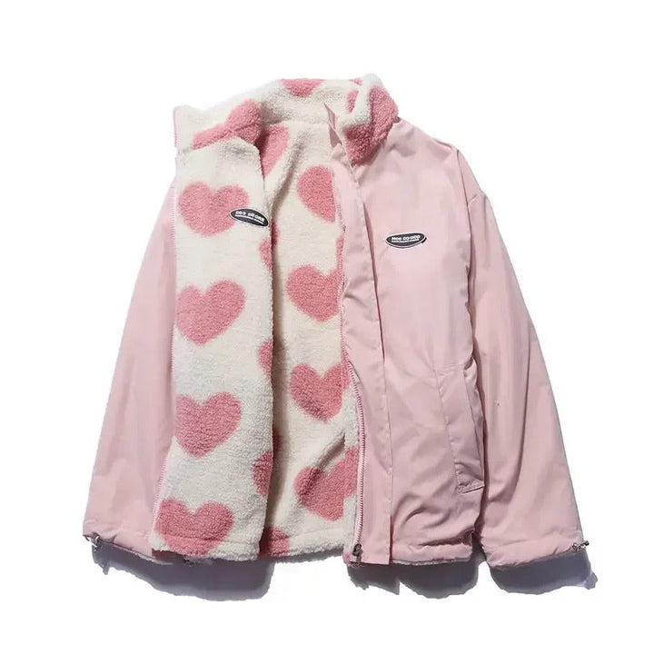 Catherine – Heart-Print Reversible Jacket