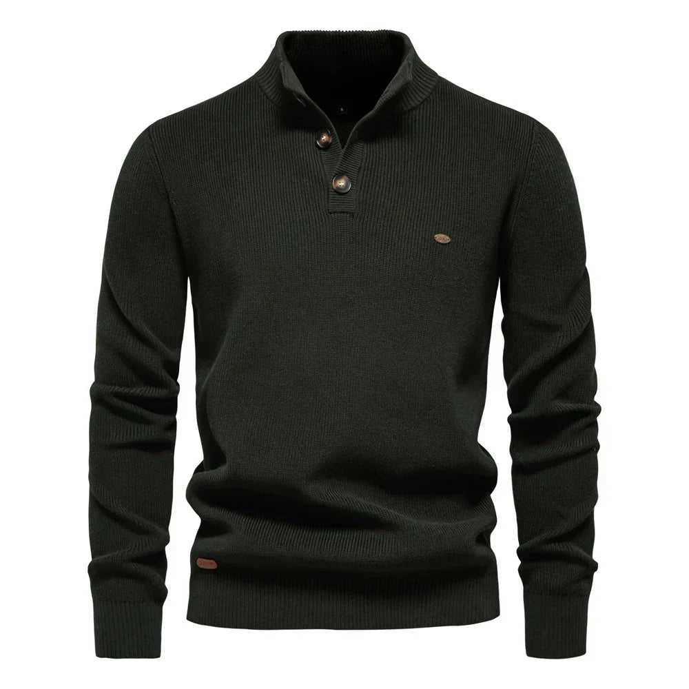 James - Men's Button-Up Sweater