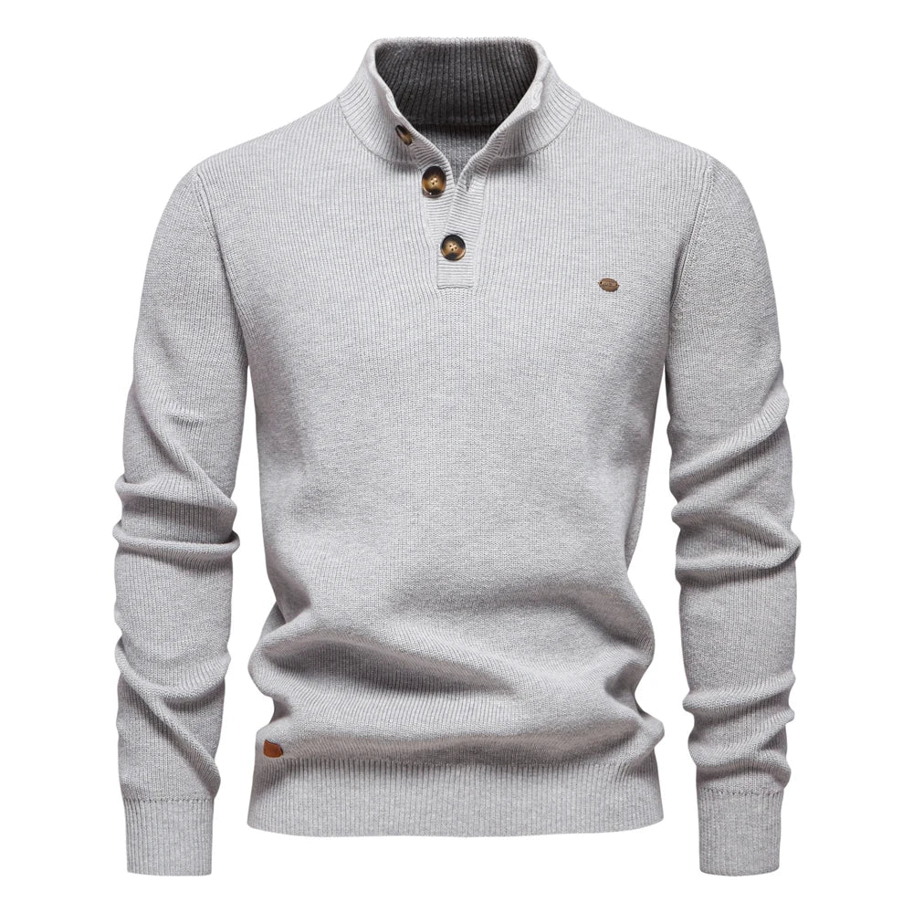 James - Men's Button-Up Sweater