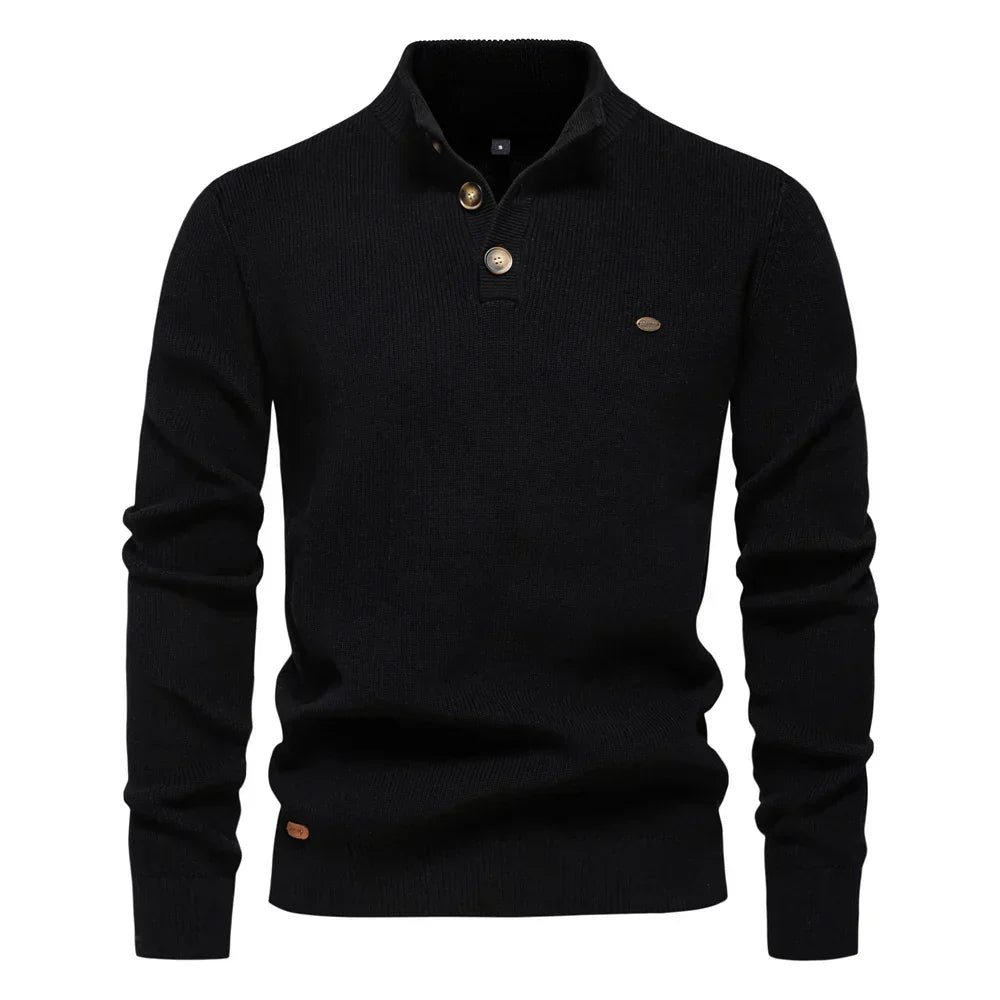James - Men's Button-Up Sweater