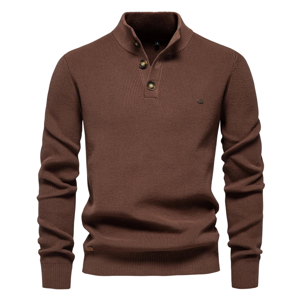 James - Men's Button-Up Sweater