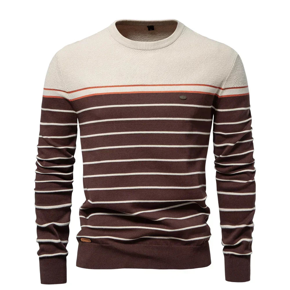 Stephen - Men's Striped Knit Sweater