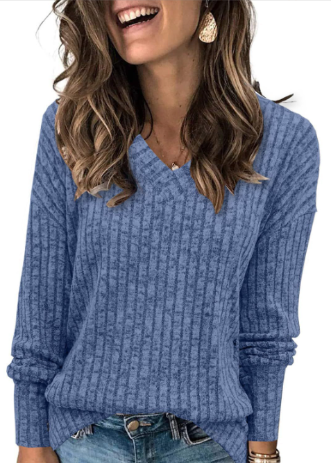 Barbara - Oversized Knit Sweater with V-Neck