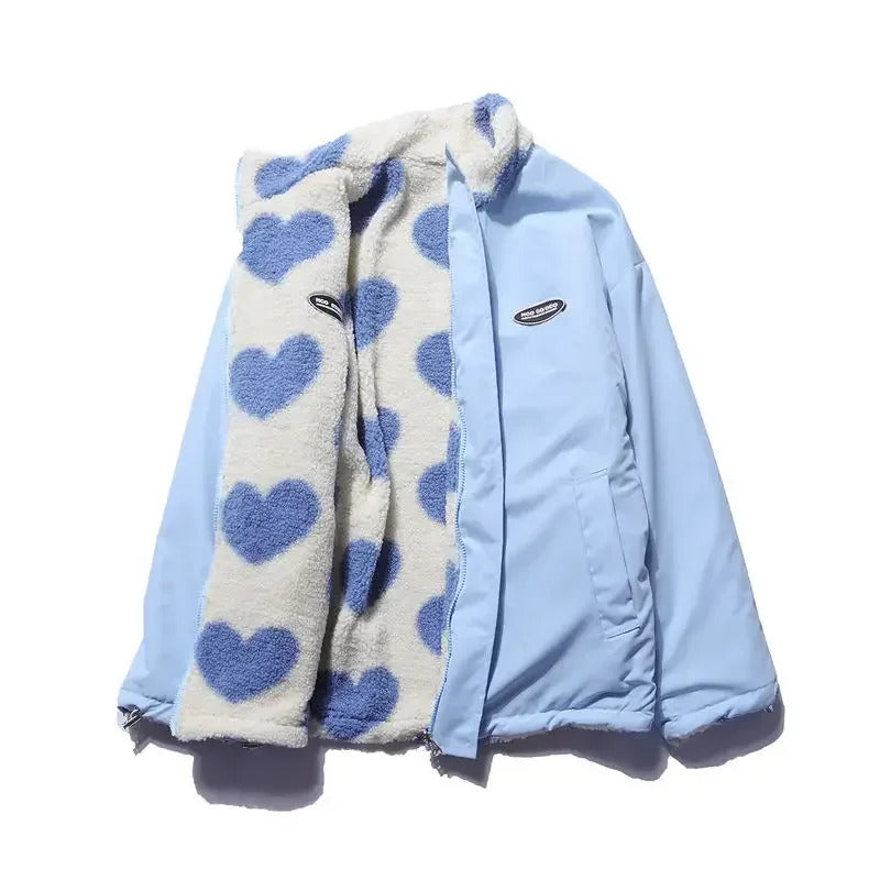 Catherine – Heart-Print Reversible Jacket