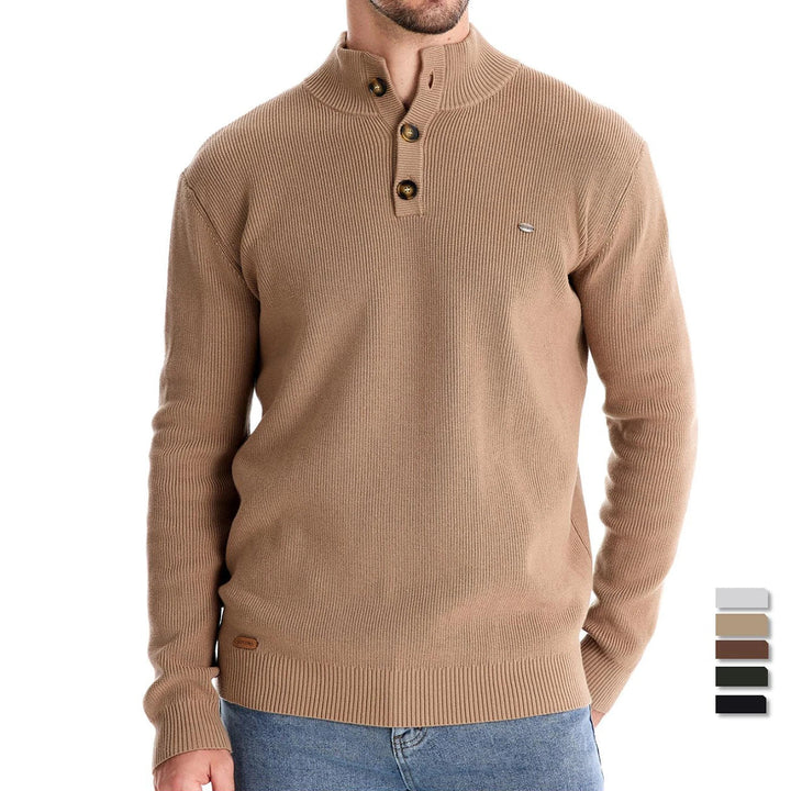 James - Men's Button-Up Sweater