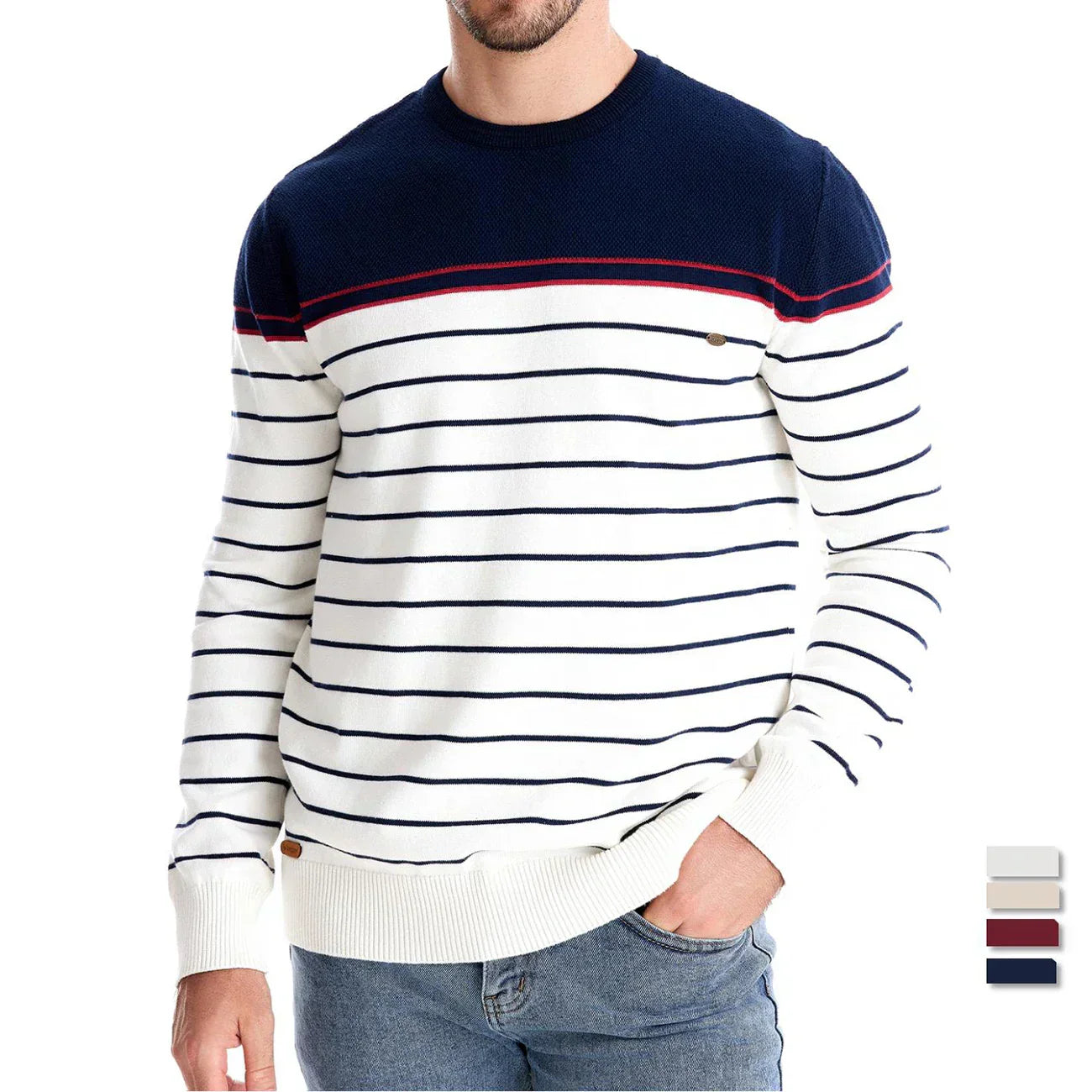 Stephen - Men's Striped Knit Sweater