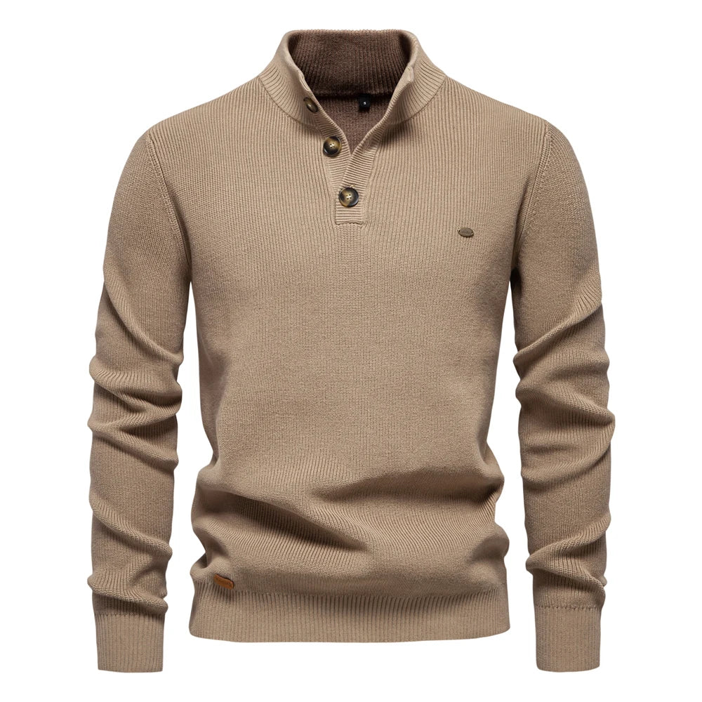 James - Men's Button-Up Sweater