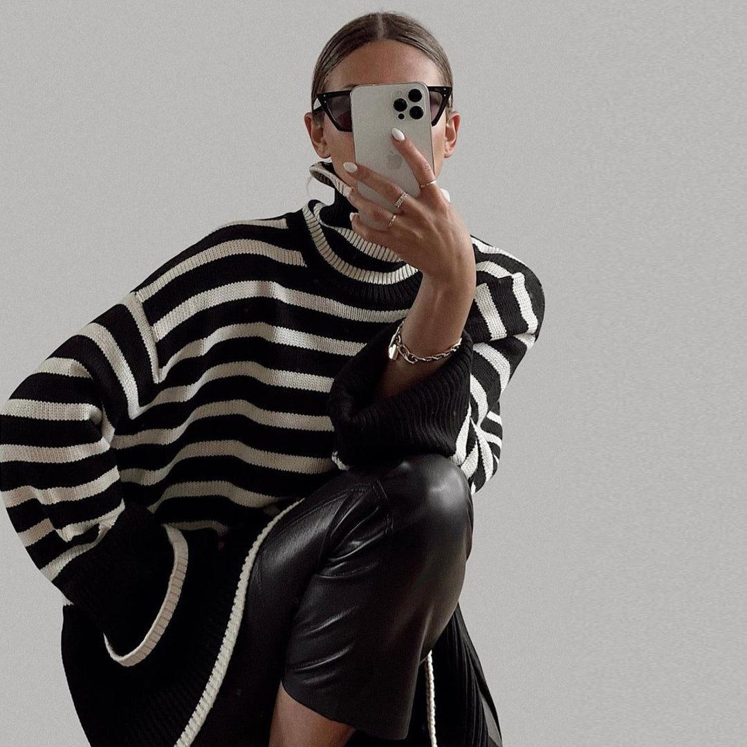 Calla – Stylish Striped Casual Knit Sweater