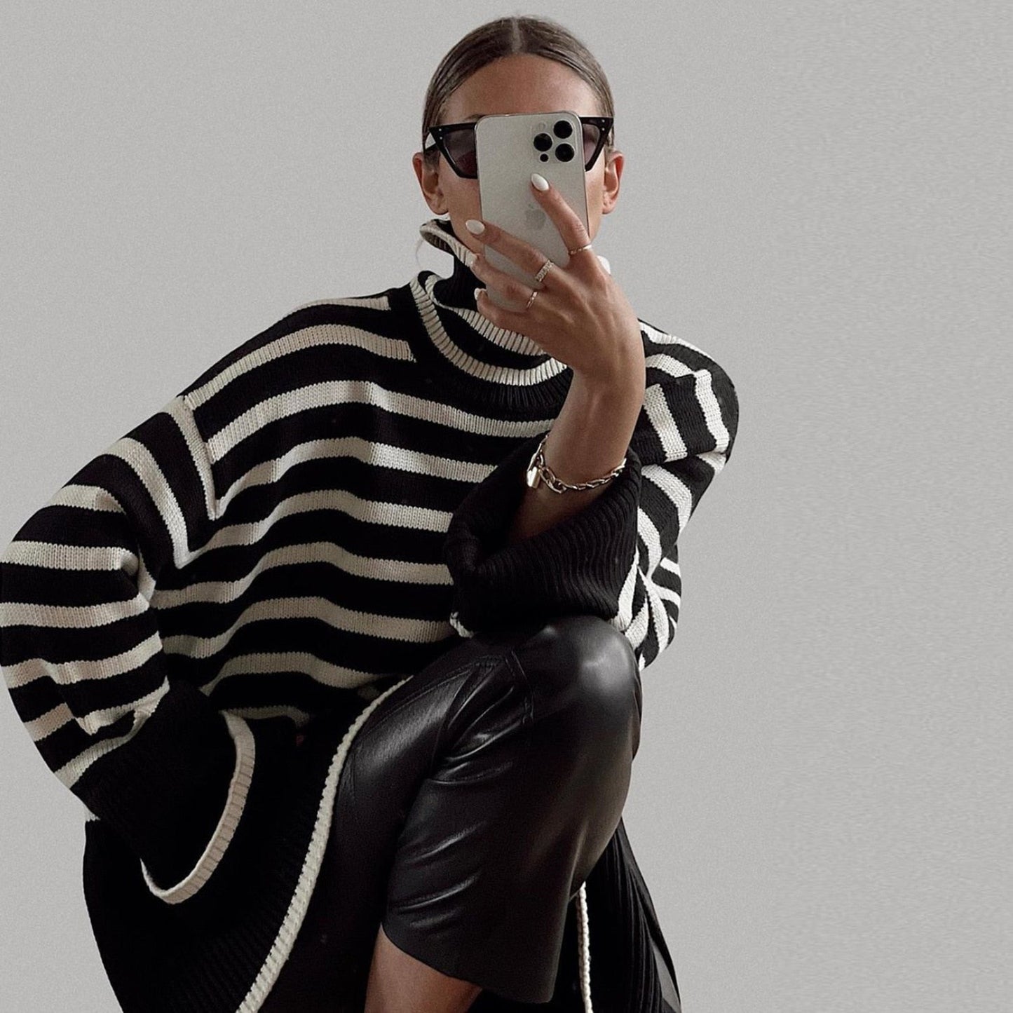 Calla – Stylish Striped Casual Knit Sweater