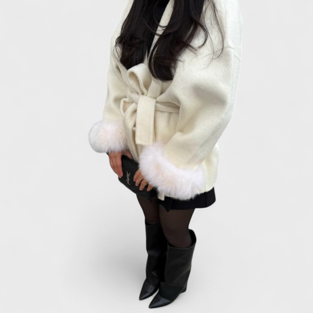 Thea – Wool Coat Featuring Faux Fur Accents