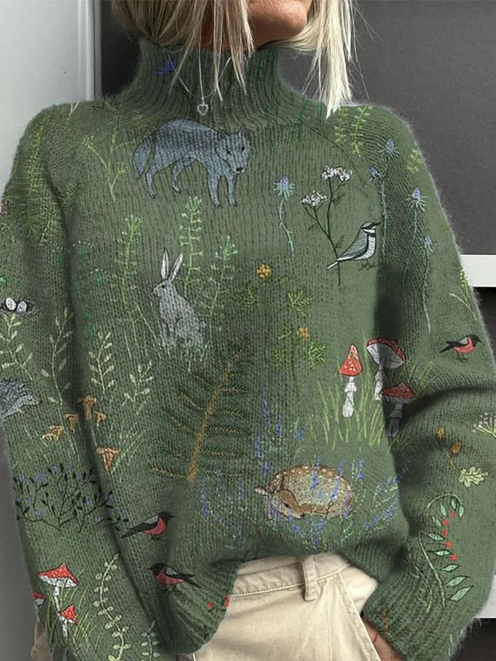 Ellis – Forest Green Knitted Turtleneck Sweater